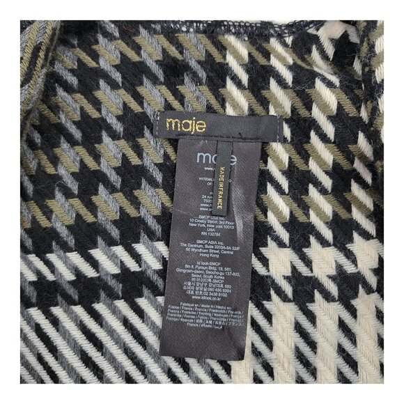 MAJE Emilie Houndstooth Print Cape Shawl Wrap - Picture 5 of 7